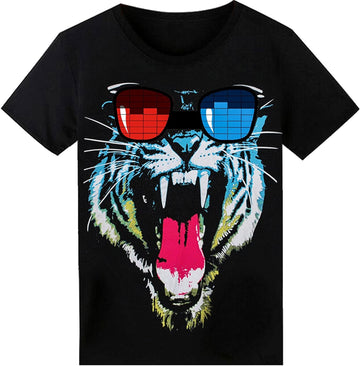 Sound-Activated LED T-Shirt with Equalizer Lights - Perfect for Parties!