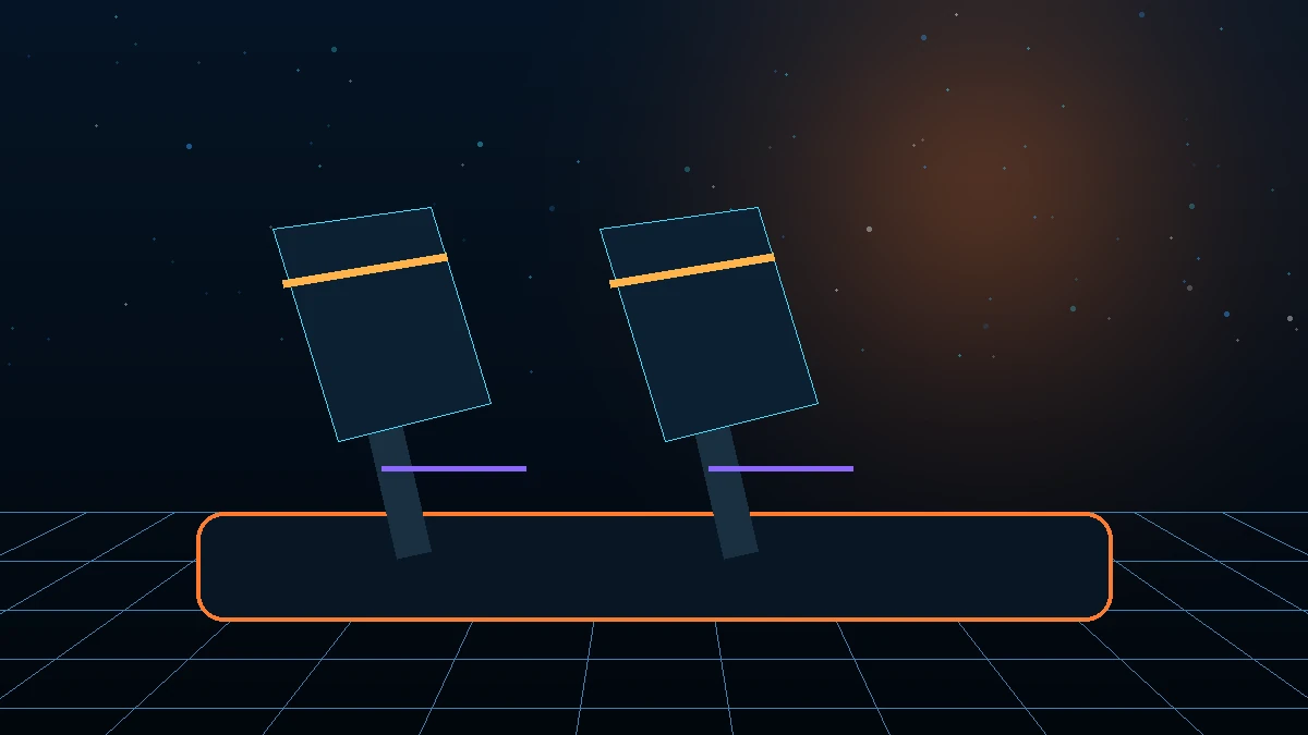 Custom neon illustration of flight-simulation rudder pedals and toe brakes