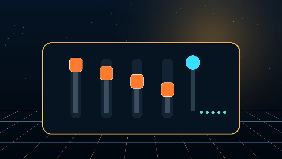 Custom neon illustration of a multi-lever flight-simulation throttle quadrant