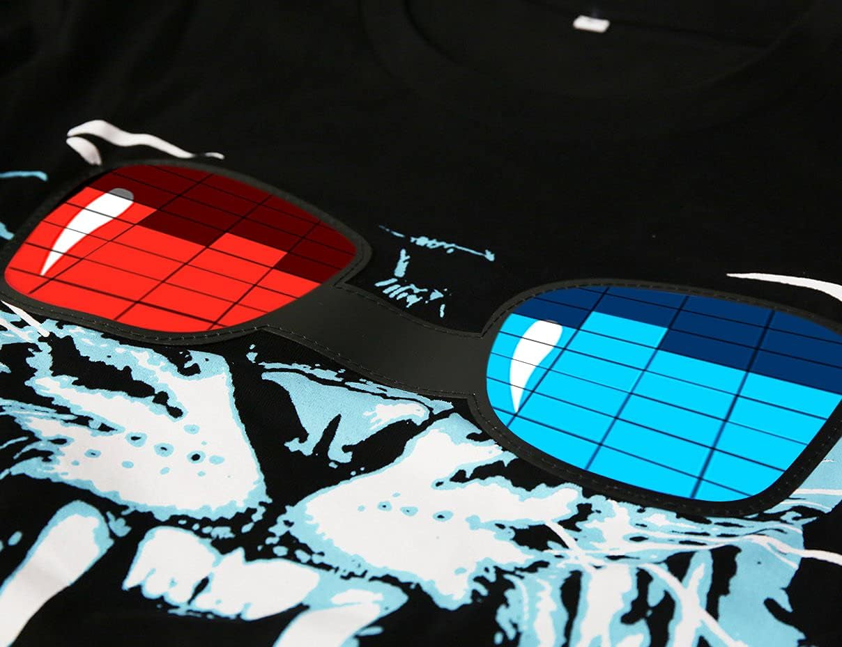 Sound-Activated LED T-Shirt with Equalizer Lights - Perfect for Parties!