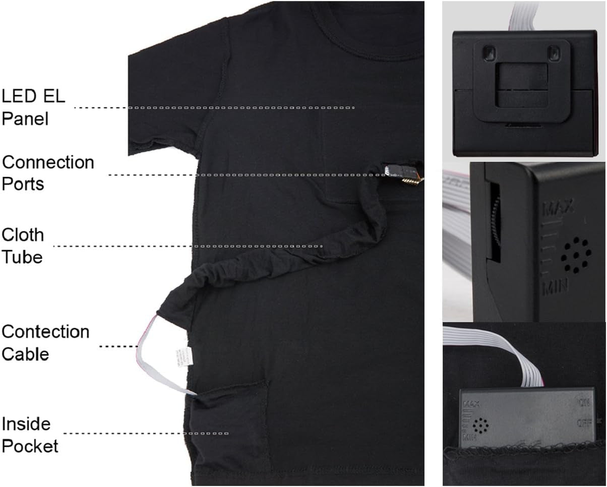 Sound-Activated LED T-Shirt with Equalizer Lights - Perfect for Parties!