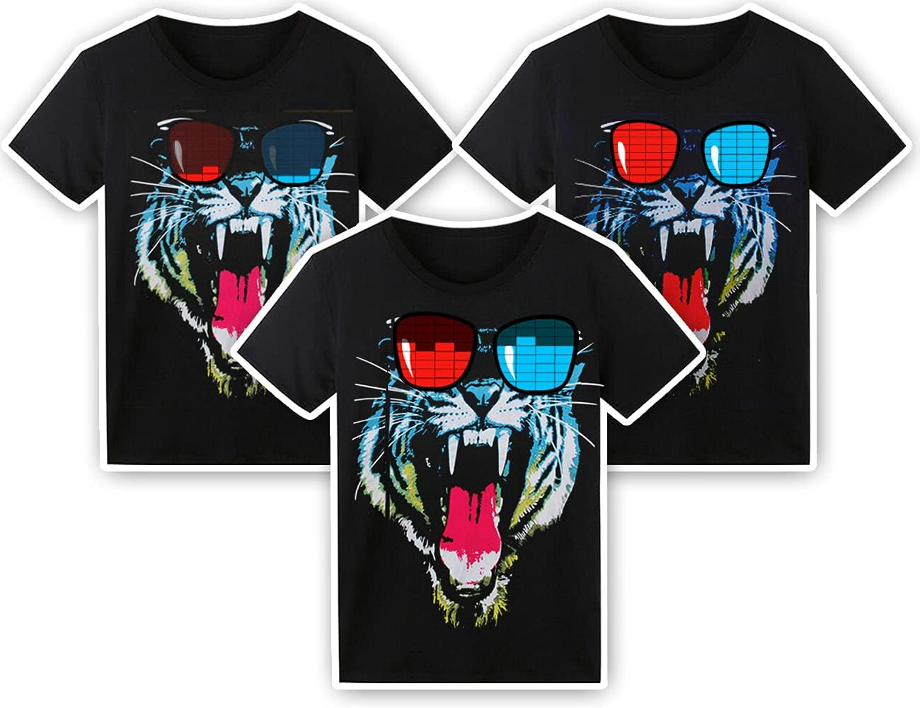 Sound-Activated LED T-Shirt with Equalizer Lights - Perfect for Parties!